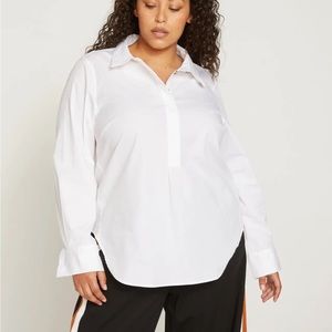 Universal Standard Elbe Popover Shirt Classic Fit White size L (22-24)